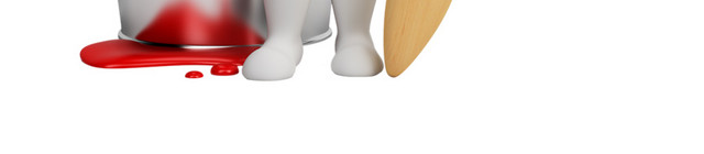 粉刷3D小人PPT素材