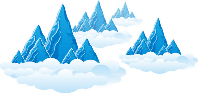 卡通矢量雪山素材