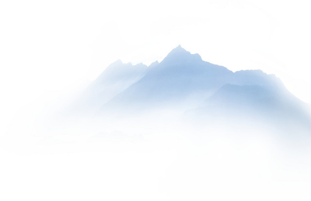 手绘山峰水彩素材