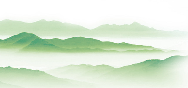 手绘山峰水彩素材