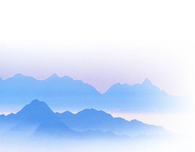 手绘山峰水彩素材