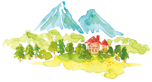 中国风手绘山峰素材