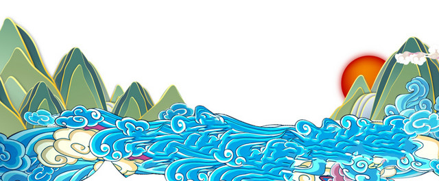 矢量卡通山峰素材