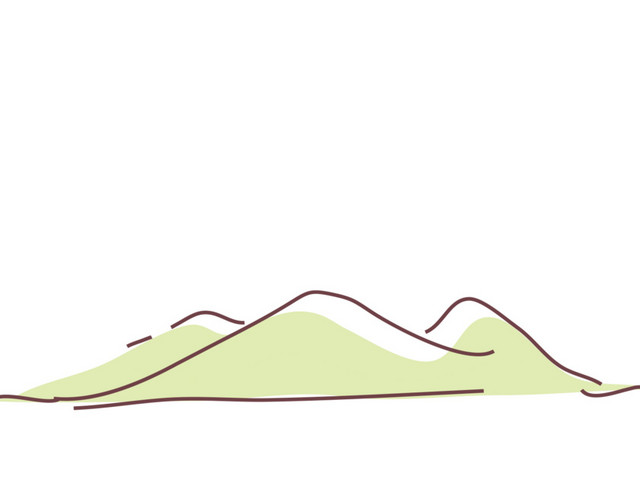 中国风简约手绘山峰素材