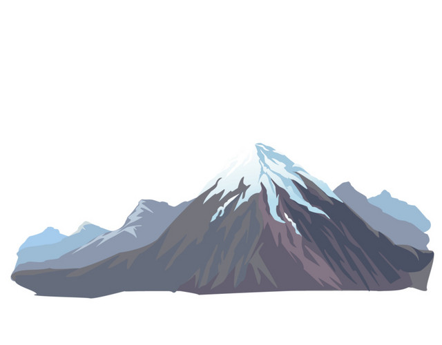 手绘雪山山峰素材