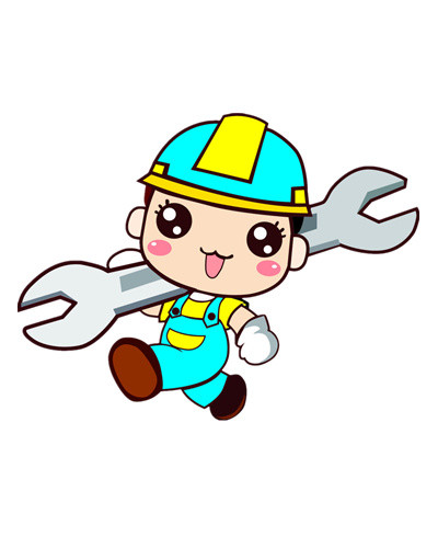小工程师和扳手矢量素材