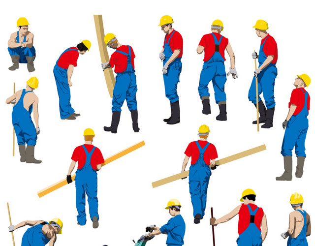 卡通建筑工人矢量素材