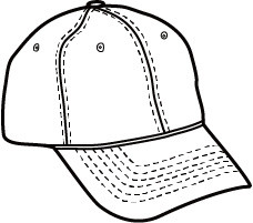 黑白棒球帽插画素材