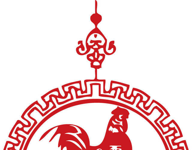 中国风传统红色中国结剪纸素材