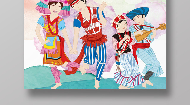 广西壮族歌圩弄去三月三宣传展板