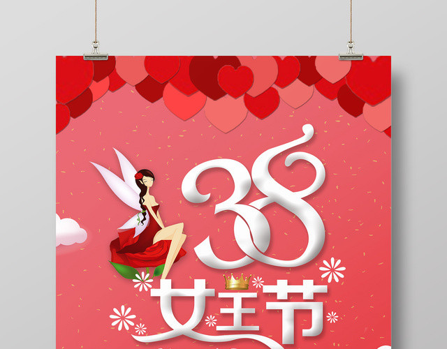 38妇女节女人节女王节商场节日促销海报女王驾到
