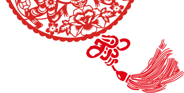 中国风传统中国结窗户剪纸素材