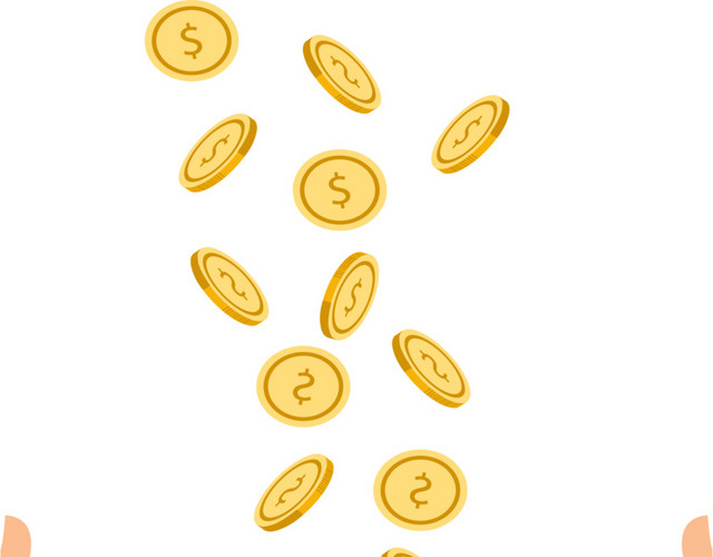 彩色卡通金钱插画素材
