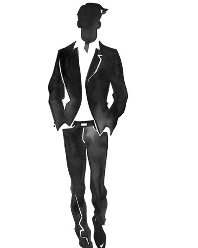 黑色手绘人物衣服套装