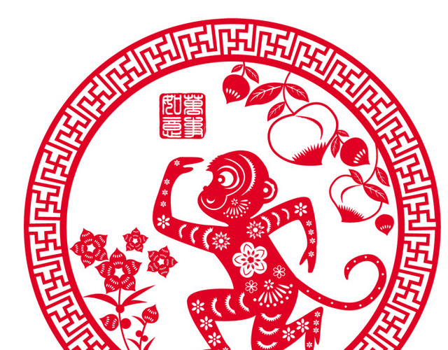 猴子窗花