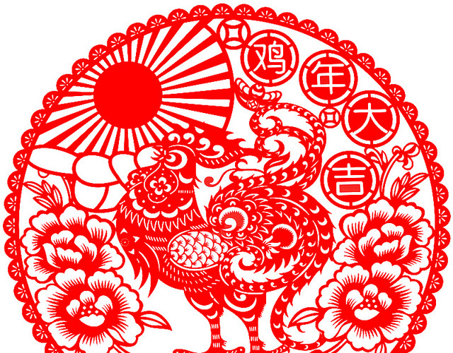 公鸡窗花