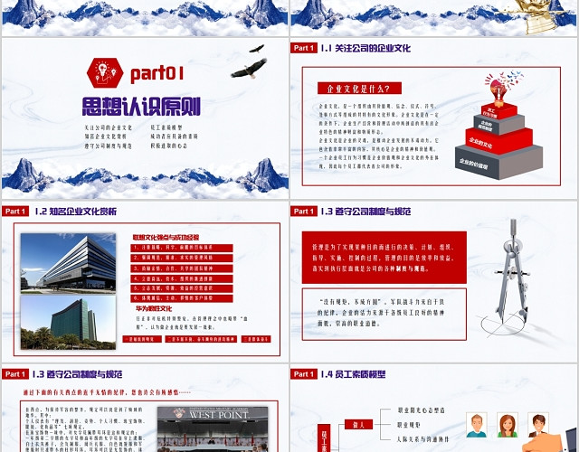商务风员工培训及企业文化建设课程PPT