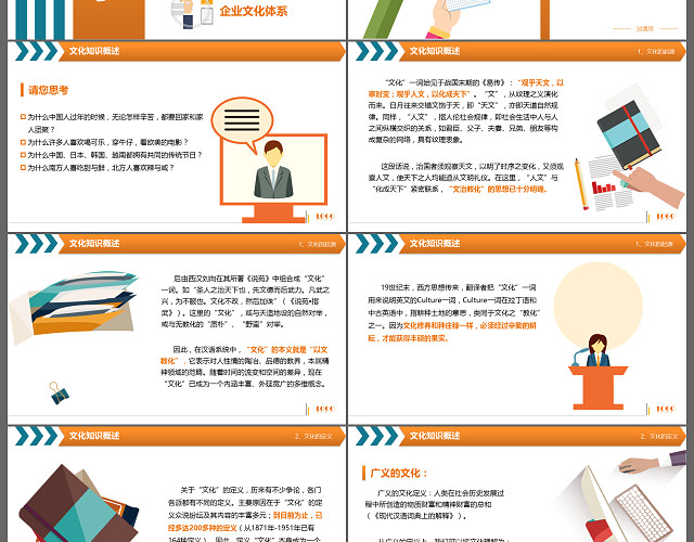 创意卡通企业文化培训PPT模板