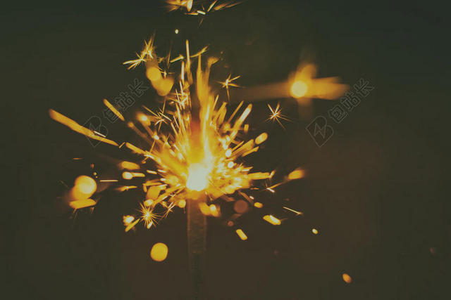 金色生日庆祝艺术火花背景图片