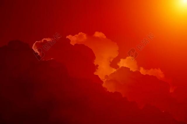 红色自然景观云彩太阳自然景观背景图片