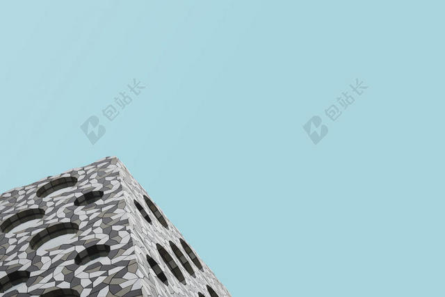 水绿建筑城市一角另类设计景观背景图片