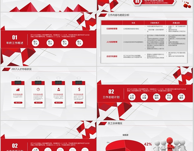 框架完整红色实用微粒体人事行政部工作汇报年终总结KEYNOTE模板