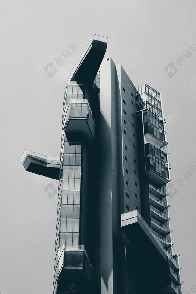 黑白建筑简约设计感现代都市钢铁背景图片