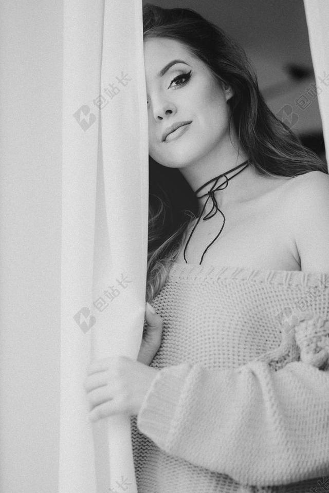 灰色时尚海报广告特写女背景图片