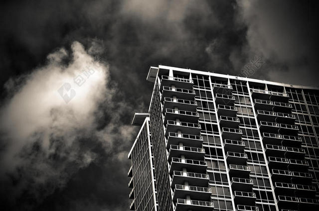 黑色城市建筑高层住宅城市居民设计背景图片