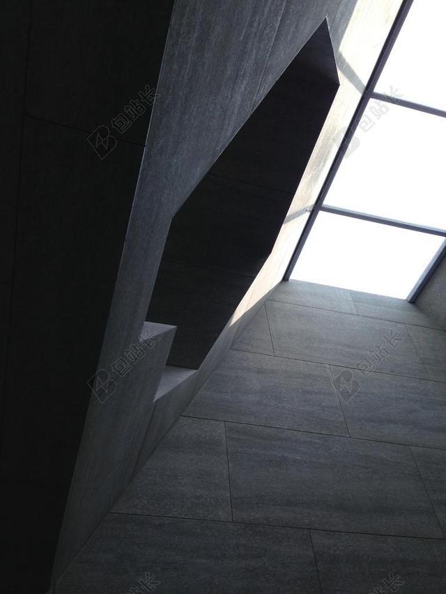 黑白建筑现代简约高楼天窗室内设计背景图片