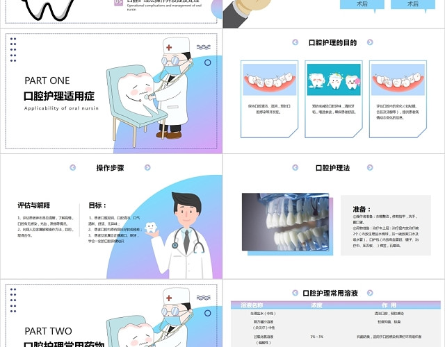 浅蓝渐变色口腔外科病人护理