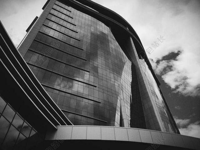 黑白现代建筑大厦背景图片
