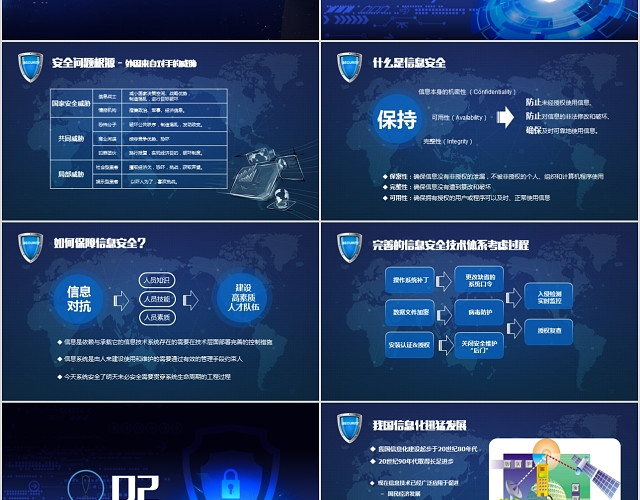 蓝色商务科技感企业事业单位电脑互联网信息安全管理培训PPT