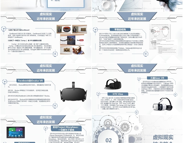 科技风虚拟现实VR人工智能介绍PPT模板