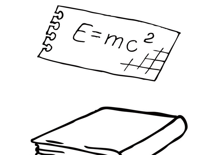 数学公式黑白线条书本