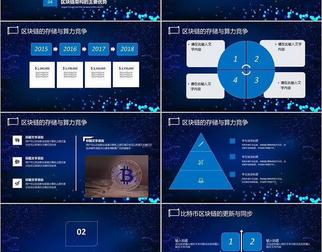 蓝色人工智能区块链互联网PPT模板