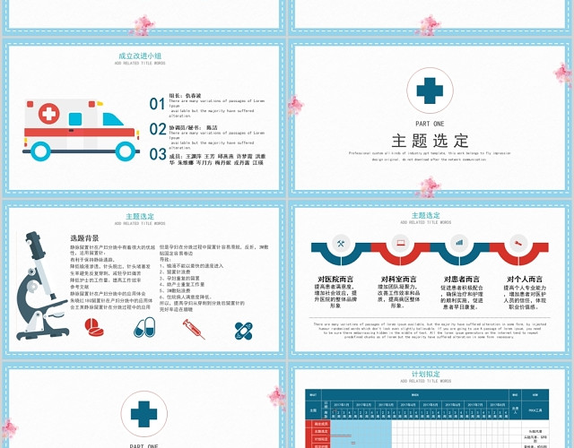 简约品管圈医疗QCPPT模板