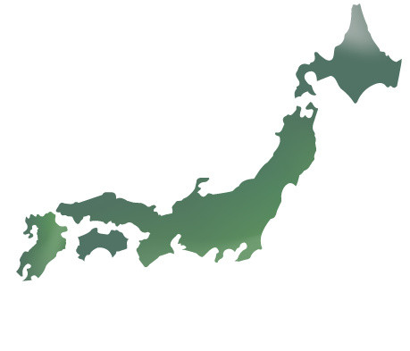 绿色渐变日本地图矢量素材