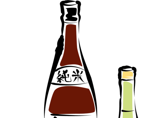 卡通日本米酒矢量插画