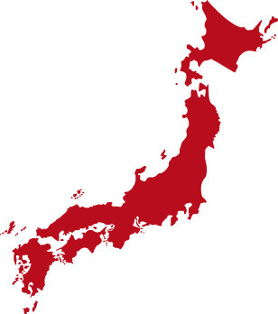 日本地图红色剪影