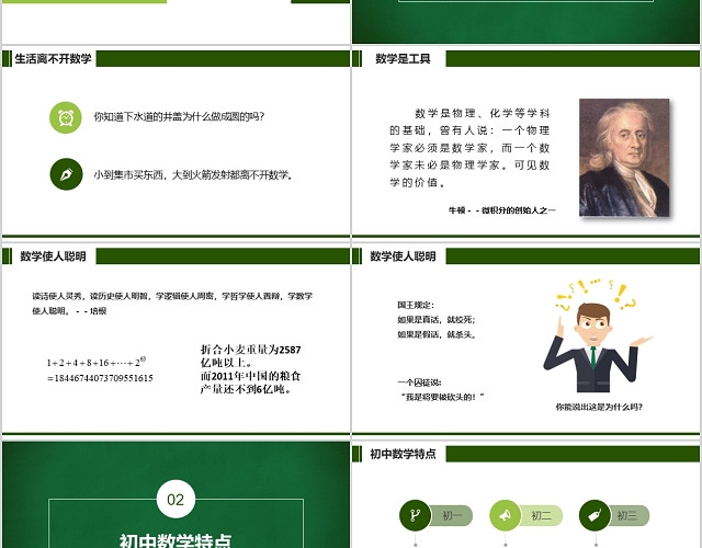 黑板风初中数学开学第一课教育课件PPT模板