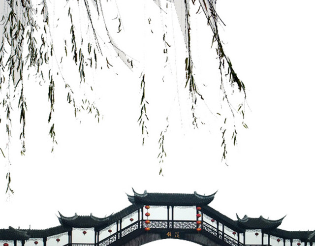 手绘古镇海报设计素材