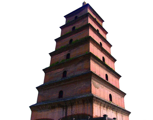 西安大雁塔旅游景点矢量素材