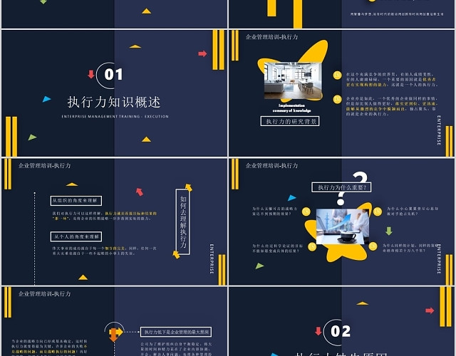 蓝色商务简约公司文化团队管理执行力培训