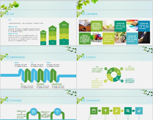 淡蓝色小清新质量管理PPT模板
