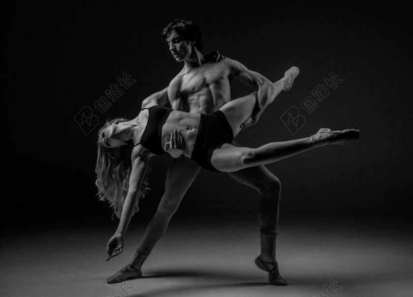 艺术时尚芭蕾舞演员黑色照片背景图片