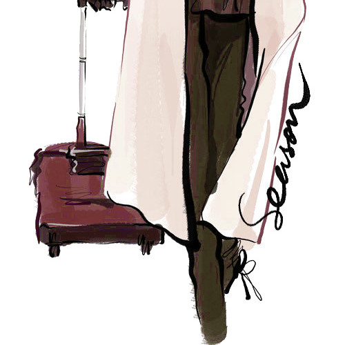 都市美女旅行手绘插画