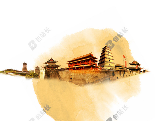 西安旅游海报背景素材
