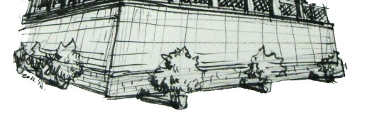 手绘西安大雁塔城市建筑插画