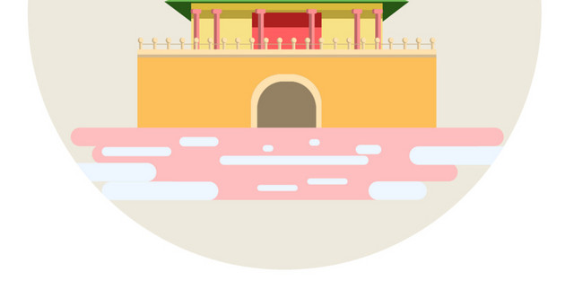 西安钟楼卡通插画